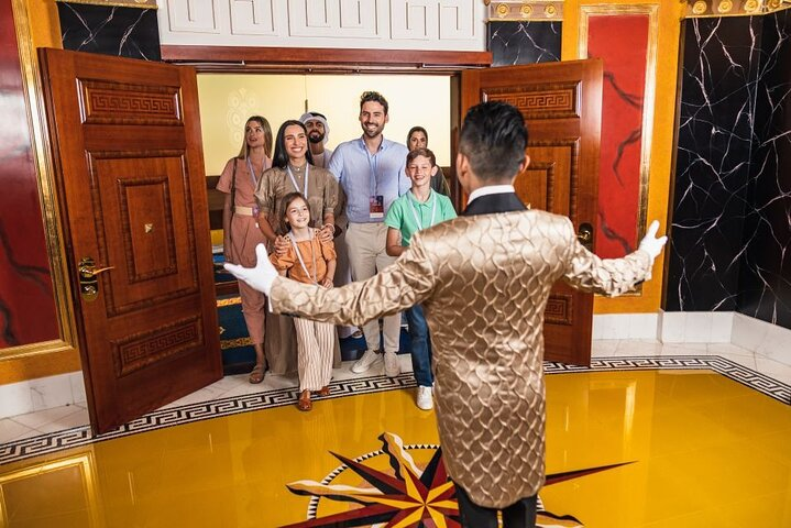 Step into a world of luxury as you're warmly welcomed to the Burj Al Arab where a sumptuous high tea awaits amidst stunning surroundings and exceptional service. Enjoy an unforgettable culinary journey.